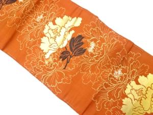 アンティーク　牡丹模様織り出し名古屋帯（着用可）